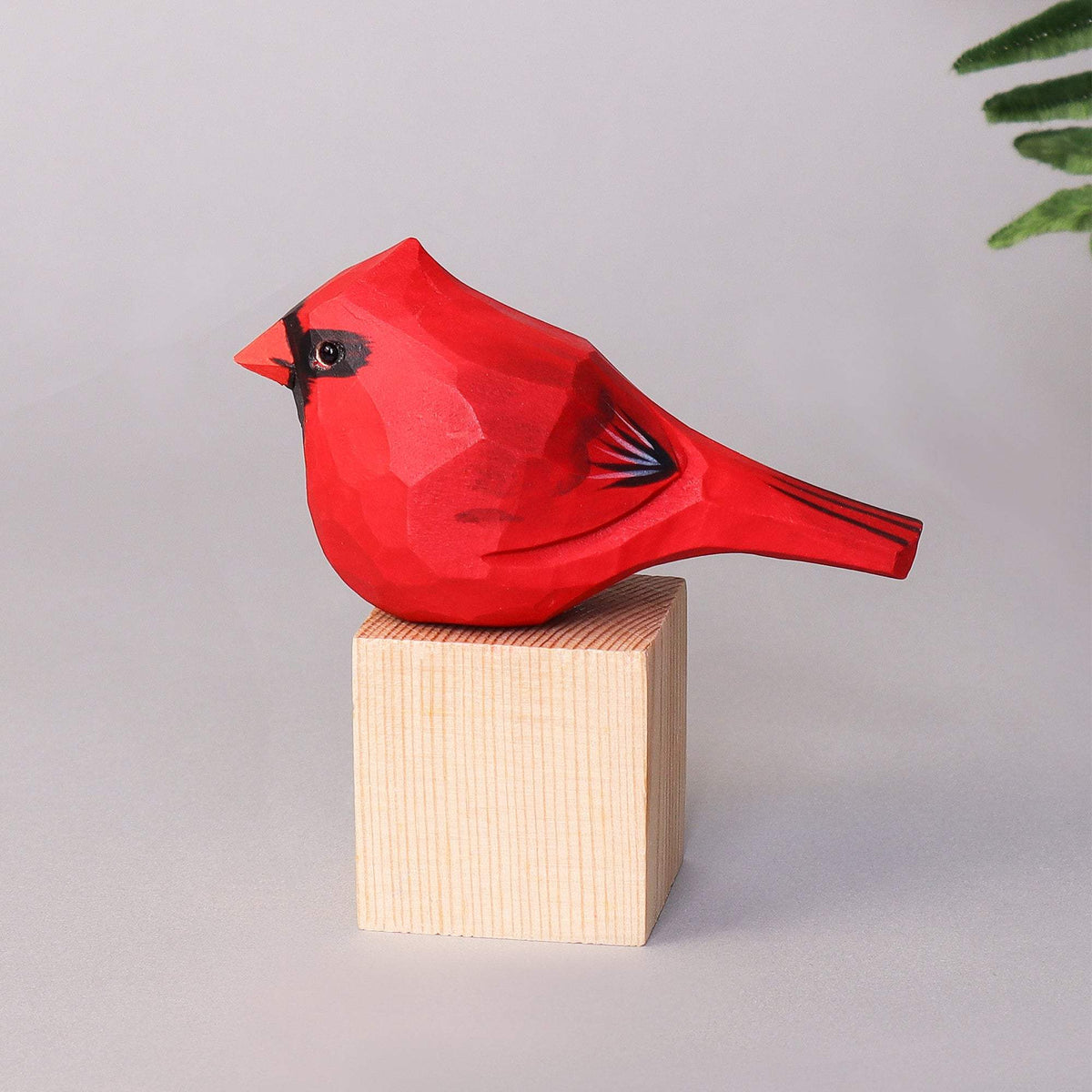 Hand Carved Cardinal Bird | Smooth Wood Finish | Indoor And Patio Display