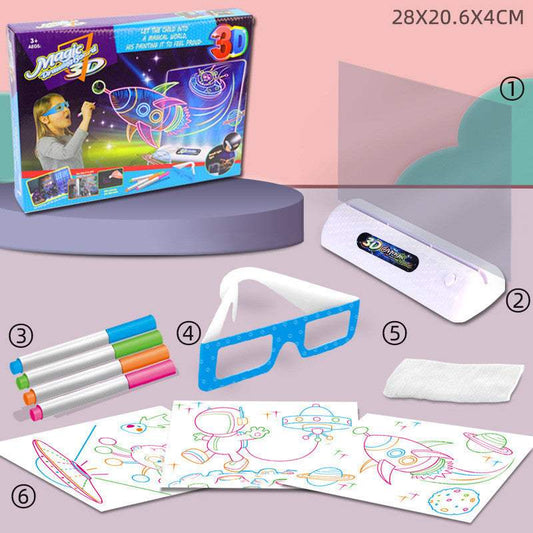 3D Luminous Drawing Board | Space, Ocean, Dinosaur