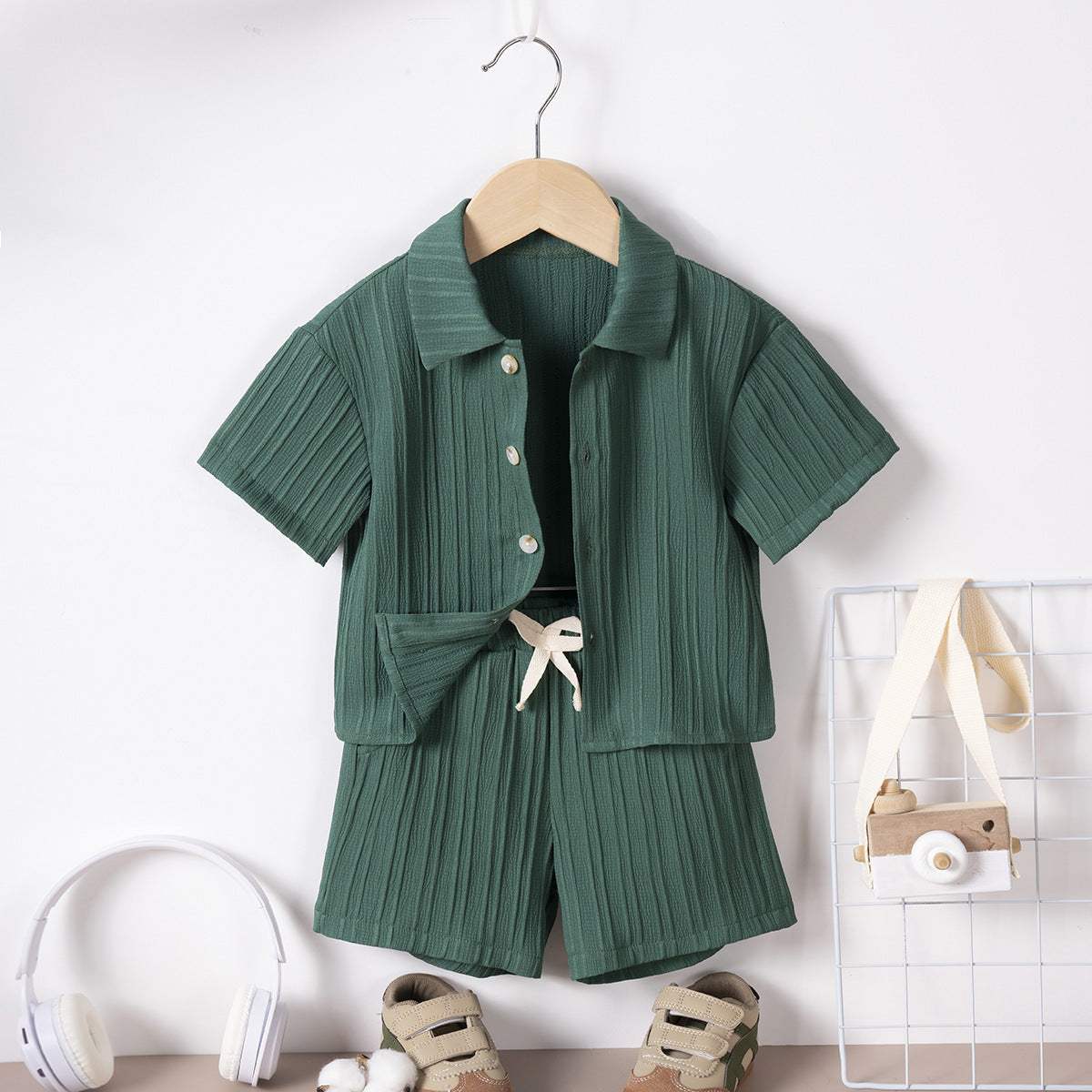 Boys' Summer T-Shirt Suit | Solid Color
