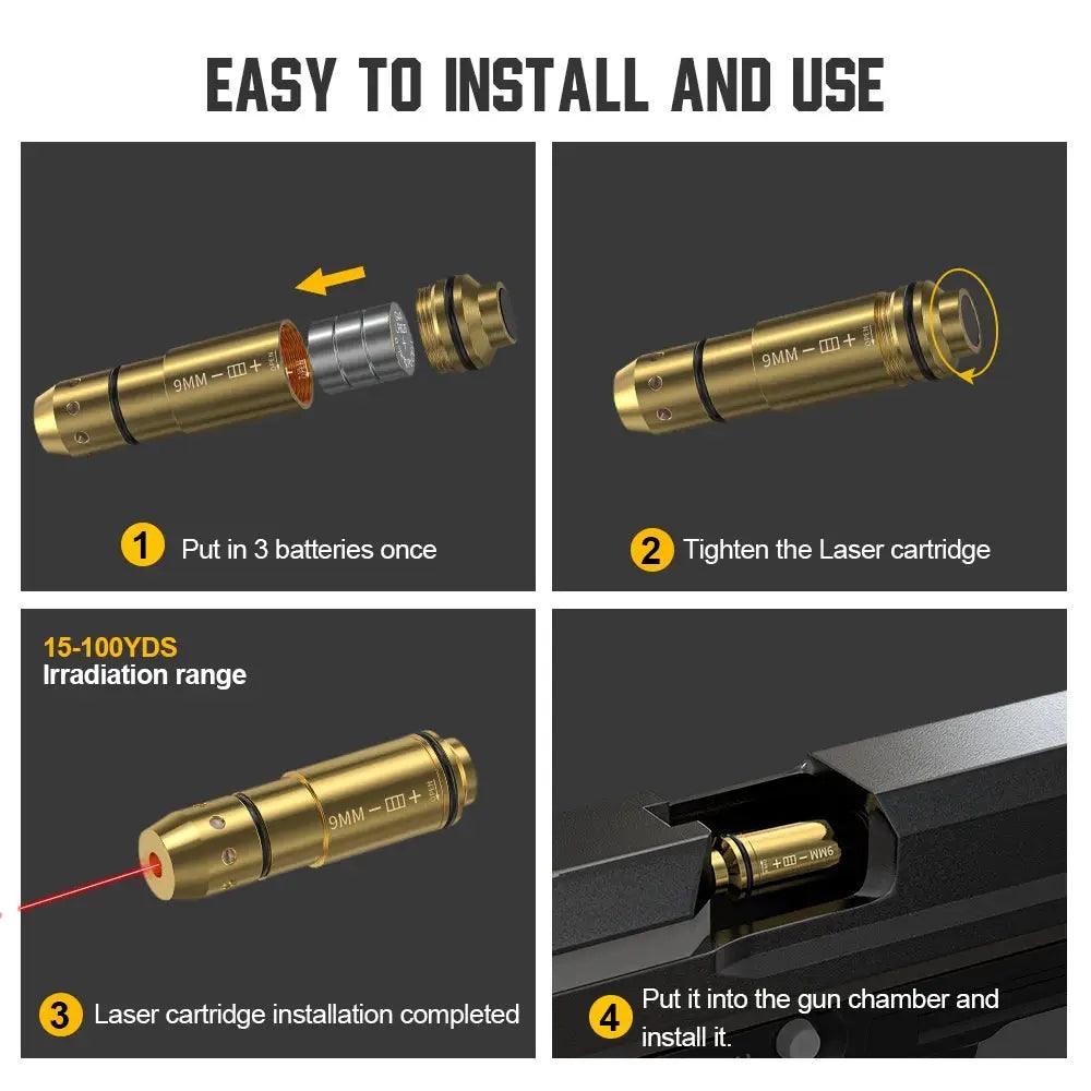  9mm Red Dot Laser Training Cartridge For Pistol Practice Pro -  ToylandEU™
