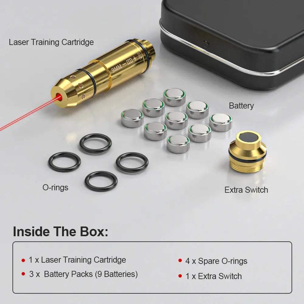 9mm Red Dot Laser Training Cartridge for Precise Pistol Practice - ToylandEU