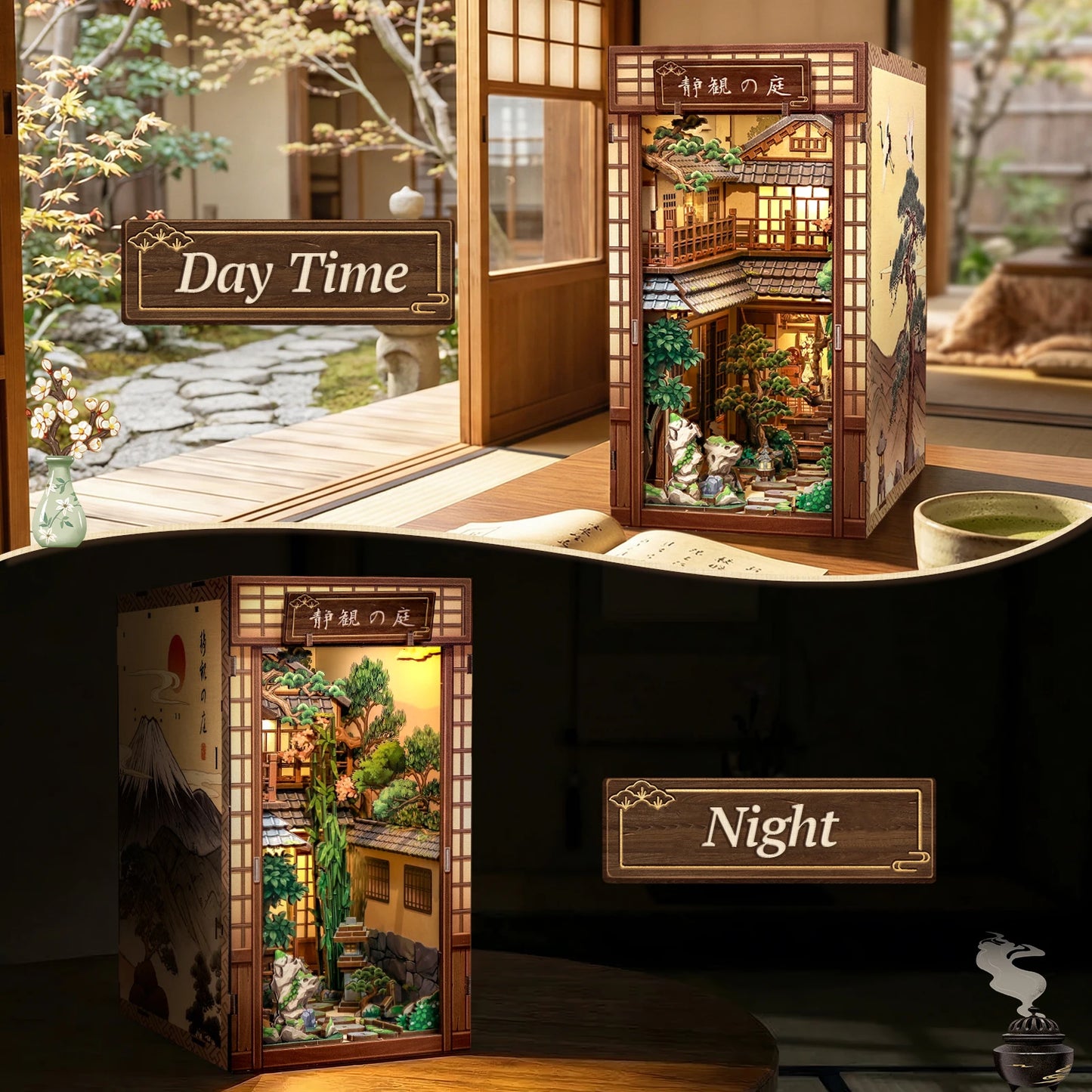Book Nook Kit | Wooden Doll House | LED Light | One Size