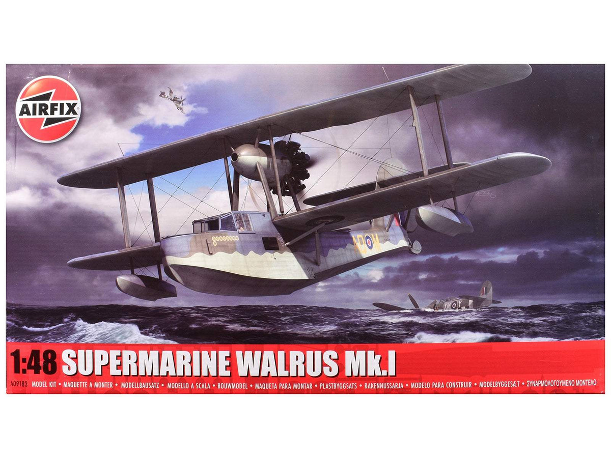 Level 3 Model Kit Supermarine Walrus Mk.I Aircraft with 3 Scheme Options | 1/48 Plastic Model Kit | Airfix | Collector Quality