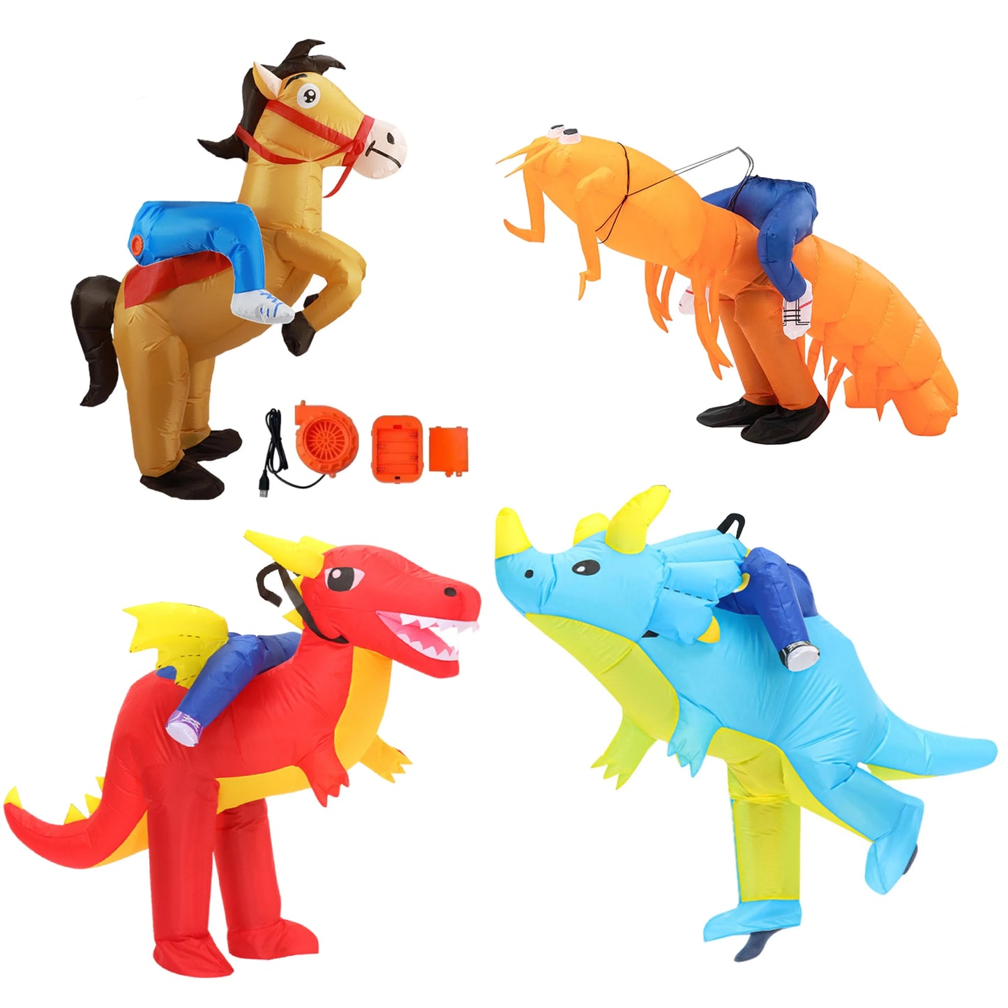 Inflatable Horse Costume | Ride On Design | Battery Powered | Adult Unisex
