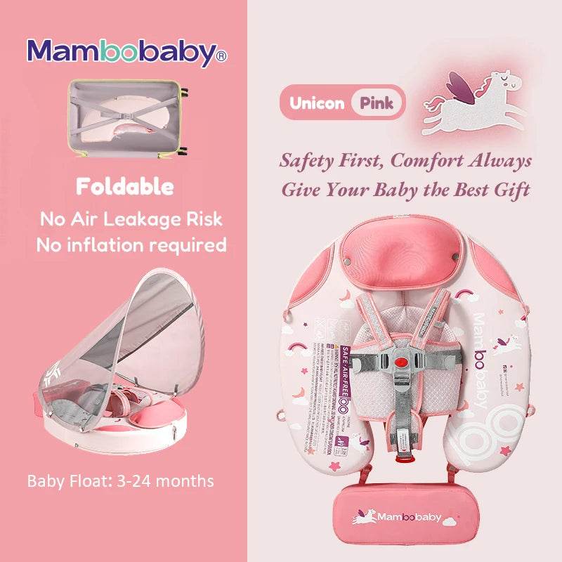 Mambobaby Baby Foldable Float Inflatable Free With Sun Canopy - ToylandEU
