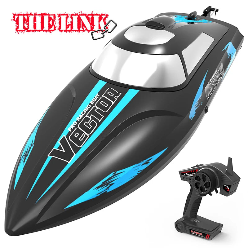 RC High-Speed Waterproof Brushless Electric RC Speedboat for Kids - 2.4GHz Remote Control Birthday Gift for Boys