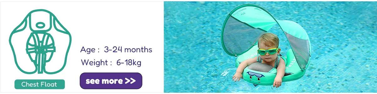 Mambobaby Baby Foldable Float Inflatable Free With Sun Canopy - ToylandEU