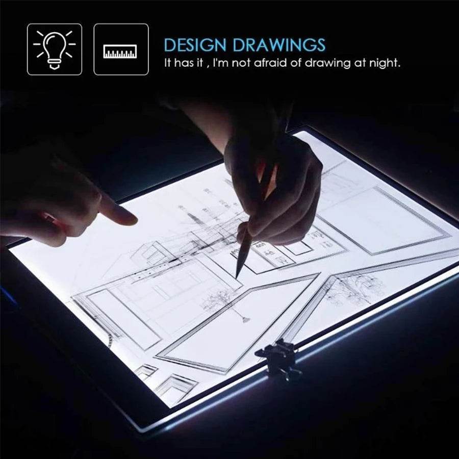 A3 A4 A5 Three Level Dimmable LED Light Pad Drawing Board Tracing Light Box Eye Protection for Diamond Painting - ToylandEU