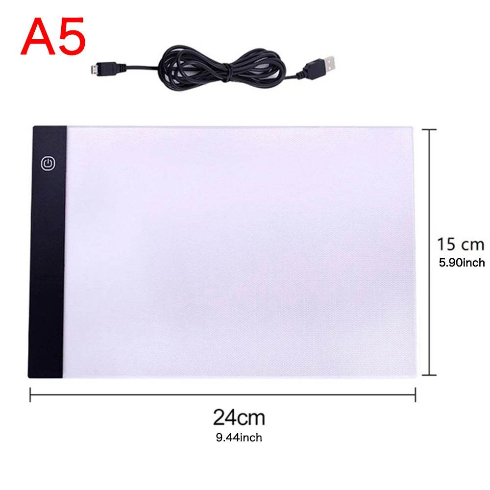 A3 A4 A5 Three Level Dimmable LED Light Pad Drawing Board Tracing Light Box Eye Protection for Diamond Painting - ToylandEU
