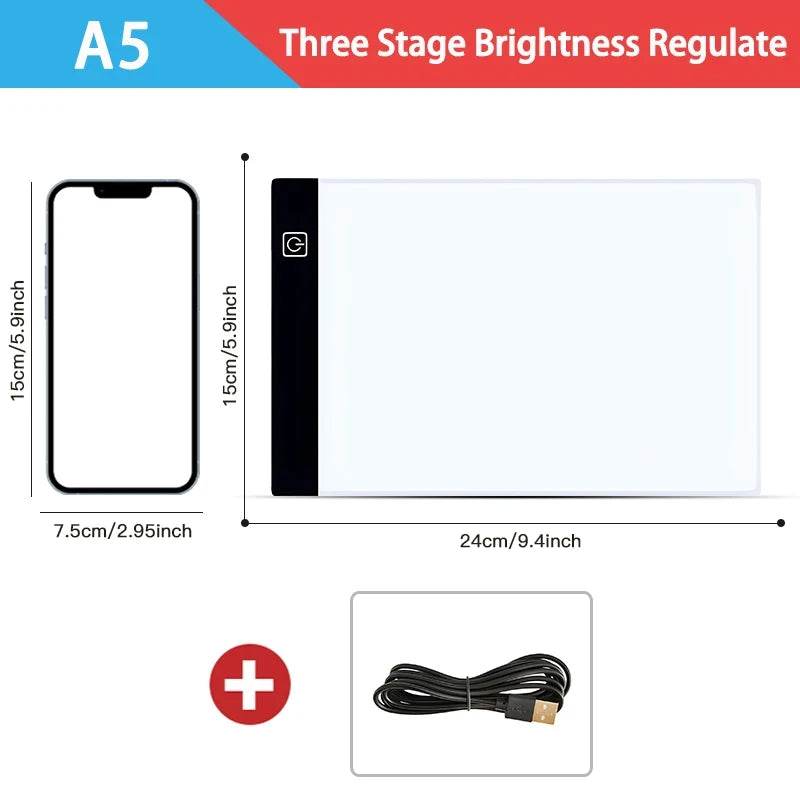 A4 A5 Level Three-level Dimming LED Drawing Copy Board Creative Children's Toys Educational Gift - ToylandEU