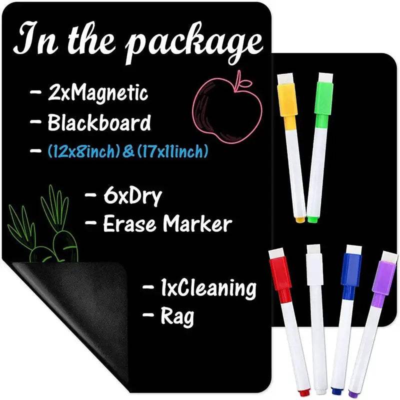 A4 Magnetic Blackboard Sticker for Refrigerator Dry Wet Erase Chalkboard Message Board Memo Sticker - ToylandEU