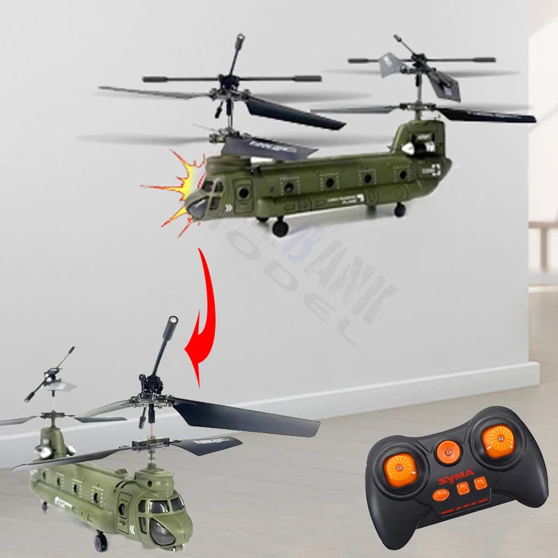 RC Remote Control Chinook CH-47 Helicopter Model S026H - 2.4G Double Paddle Transport Aircraft for Kids & Boys