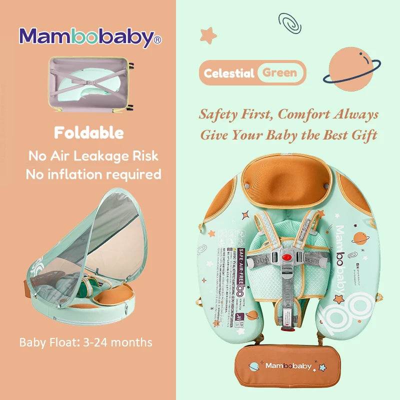 Mambobaby Baby Foldable Float Inflatable Free With Sun Canopy - ToylandEU