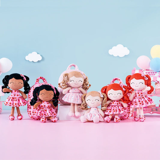 Charming Curly Hair Plush Doll Backpack - Adorable 30cm Toy for Kids