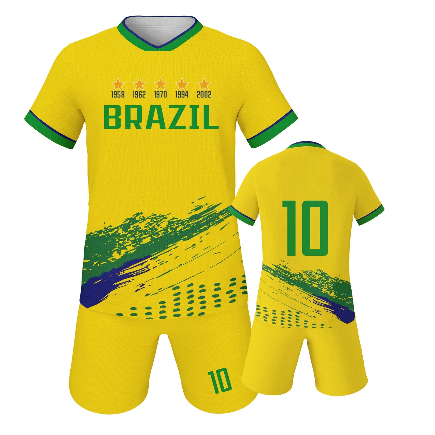 Youth Soccer Uniform Set - Breathable Football Training Jerseys for Boys & Girls - Inspired by France, Spain, Italy & Brazil