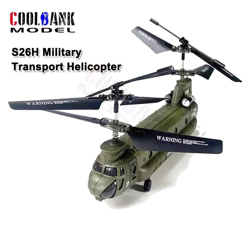 RC Remote Control Chinook CH-47 Helicopter Model S026H - 2.4G Double Paddle Transport Aircraft for Kids & Boys