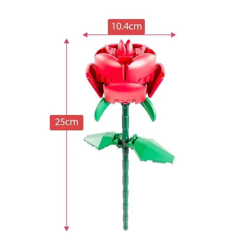 Flowers Bricks Bouquet Building Blocks Toys for Birthday Gift Room Decor Botanical Set Valentine's Day Rose Friends Kids Adults - ToylandEU
