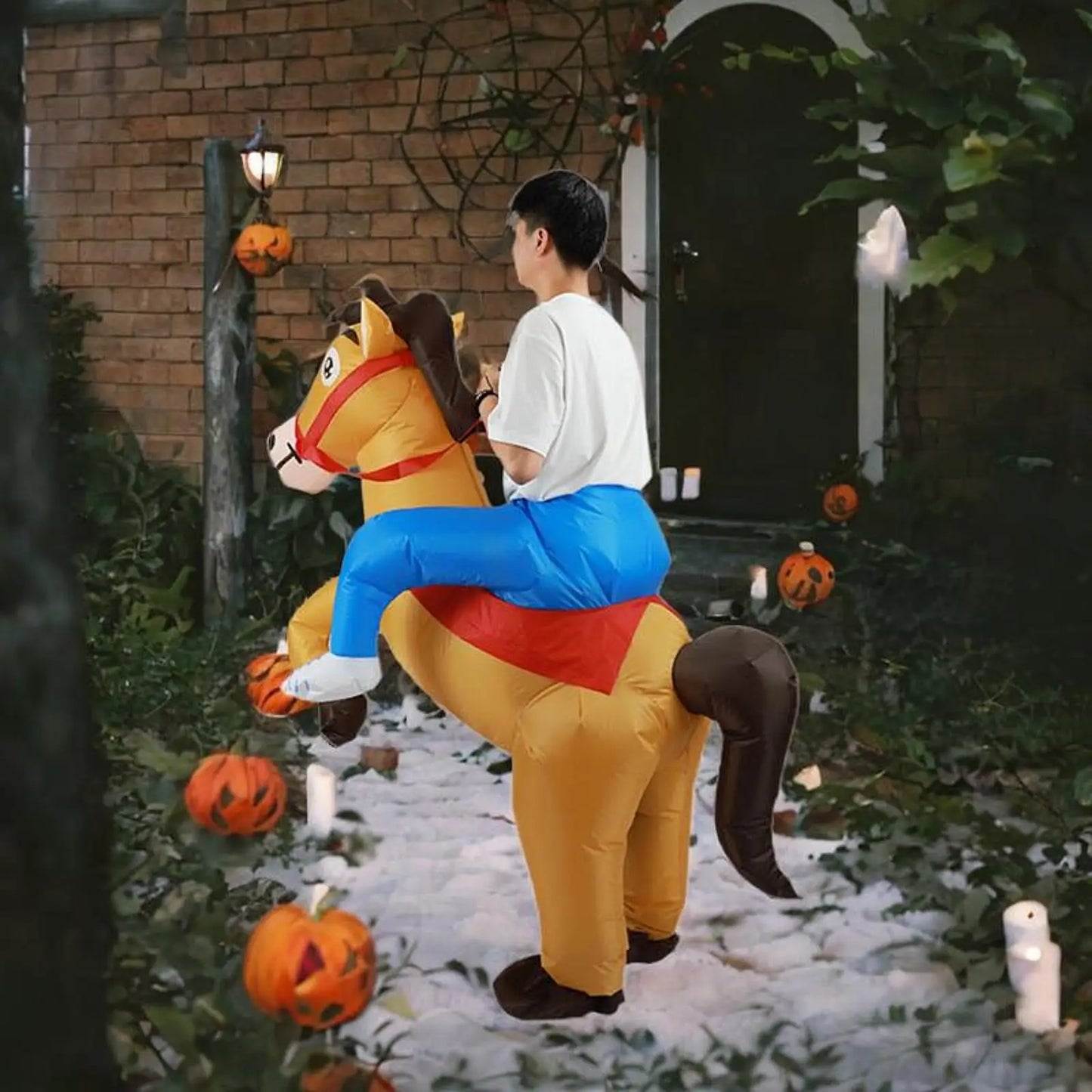 Inflatable Horse Costume | Ride On Design | Battery Powered | Adult Unisex