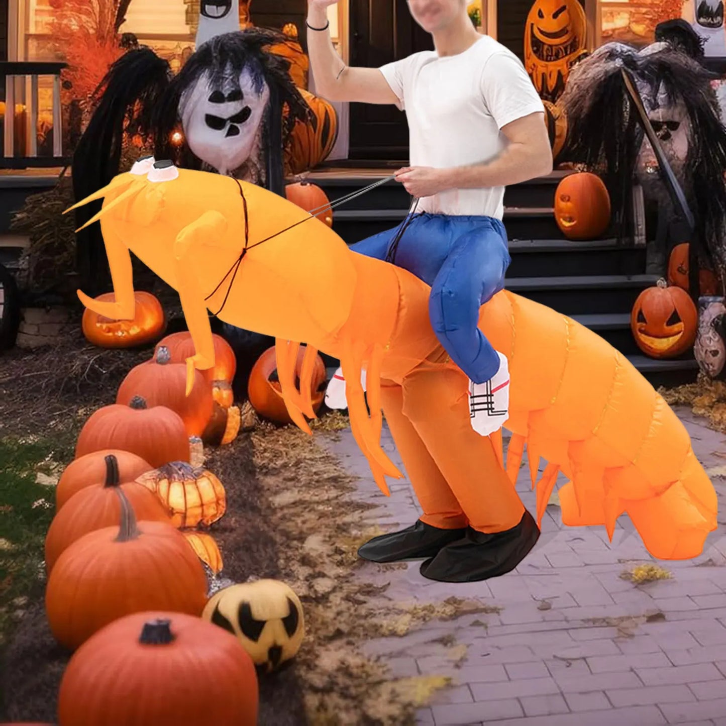 Inflatable Horse Costume | Ride On Design | Battery Powered | Adult Unisex