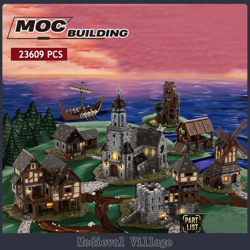 MOC Ultimate Medieval Village Building Blocks Model - Full Set with Castle ToylandEU.com Toyland EU