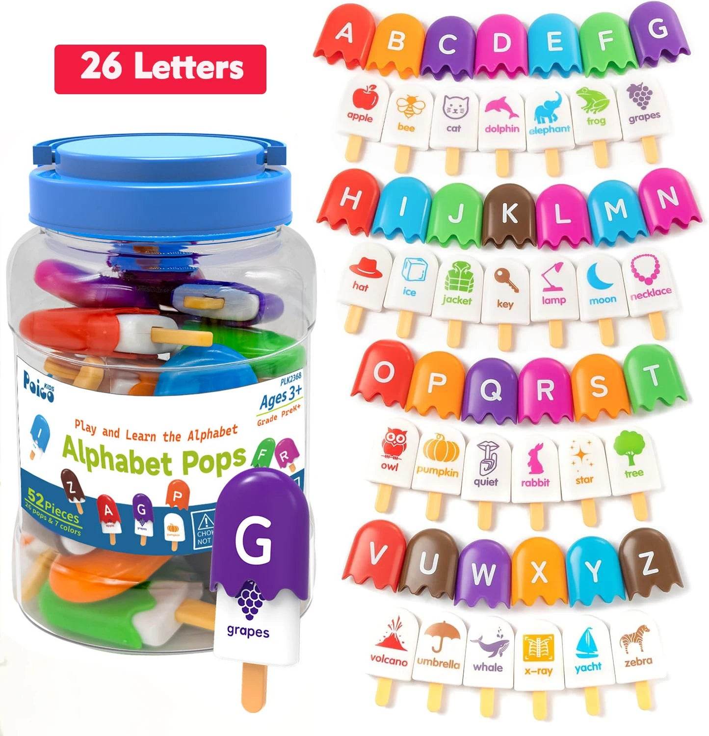 ABC Alphabet Learning Toys Letters Animal Matching Puzzle Toy Ice Cream Color Sorting Montessori Educational Kids Toys - ToylandEU