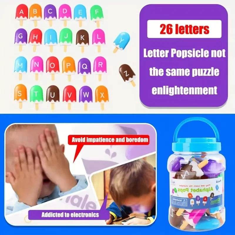 ABC Alphabet Learning Toys Letters Animal Matching Puzzle Toy Ice Cream Color Sorting Montessori Educational Kids Toys - ToylandEU