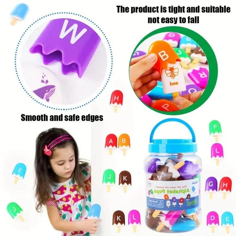 ABC Alphabet Learning Toys Letters Animal Matching Puzzle Toy Ice Cream Color Sorting Montessori Educational Kids Toys - ToylandEU