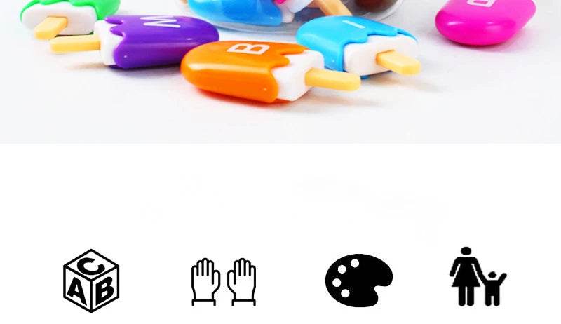 ABC Alphabet Learning Toys Letters Animal Matching Puzzle Toy Ice Cream Color Sorting Montessori Educational Kids Toys - ToylandEU