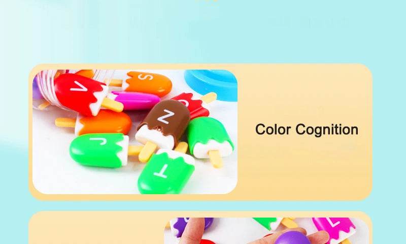 ABC Alphabet Learning Toys Letters Animal Matching Puzzle Toy Ice Cream Color Sorting Montessori Educational Kids Toys - ToylandEU