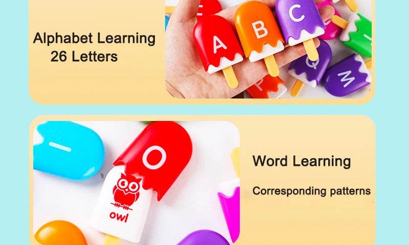 ABC Alphabet Learning Toys Letters Animal Matching Puzzle Toy Ice Cream Color Sorting Montessori Educational Kids Toys - ToylandEU