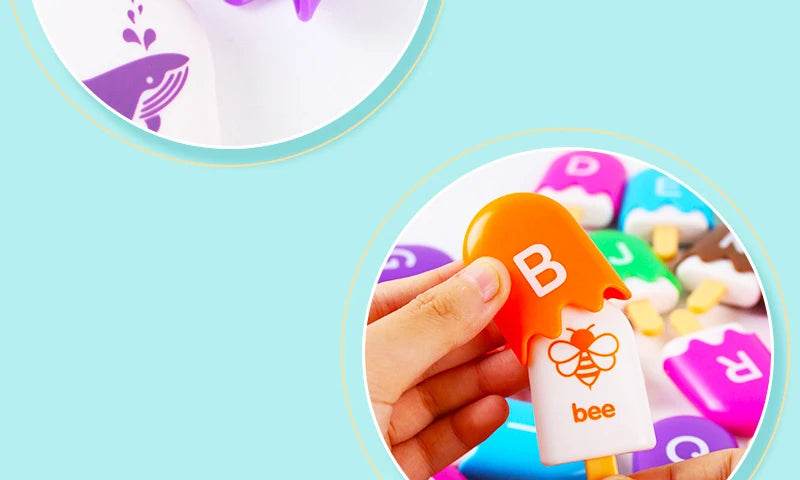 ABC Alphabet Learning Toys Letters Animal Matching Puzzle Toy Ice Cream Color Sorting Montessori Educational Kids Toys - ToylandEU