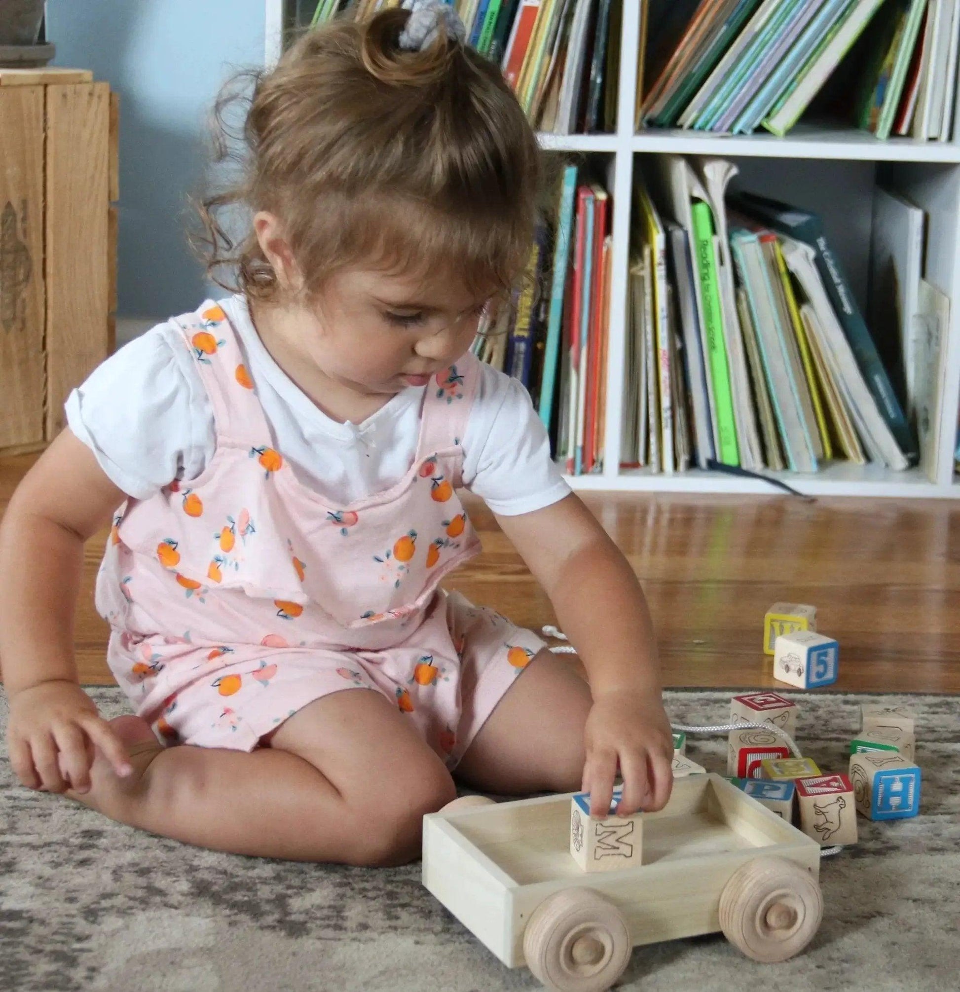  ABC Block Wagon Toy Amish Made Wooden for Toddlers -  ToylandEU™