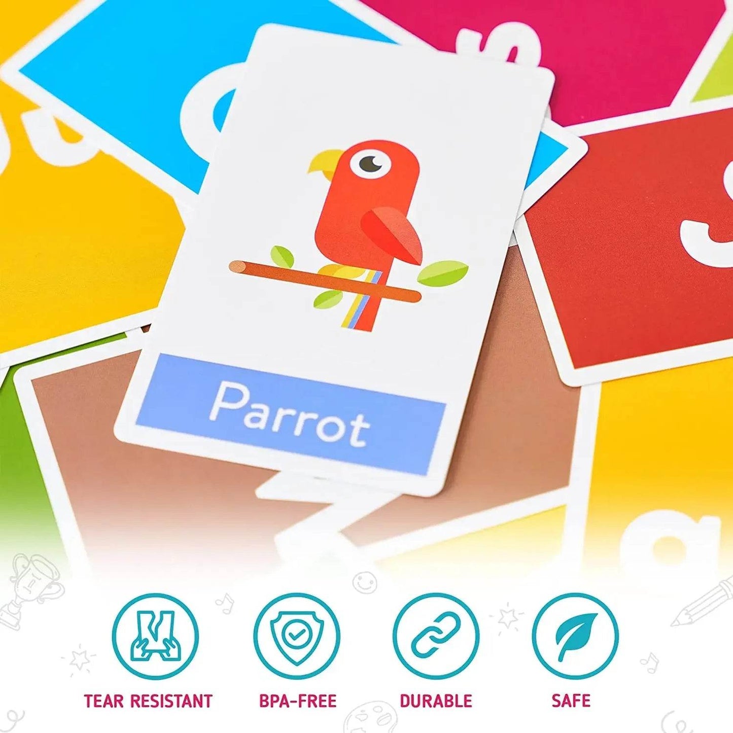 58PCS ABC Alphabet Flashcards Montessori Early Education Toys for Kids Learning Shapes Animals - ToylandEU