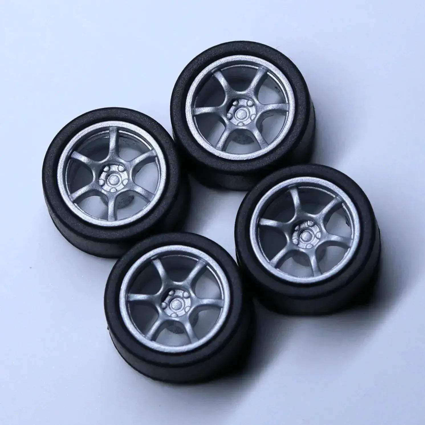ABS Wheels With Rubber Tires For Scale Model Cars Durable - ToylandEU