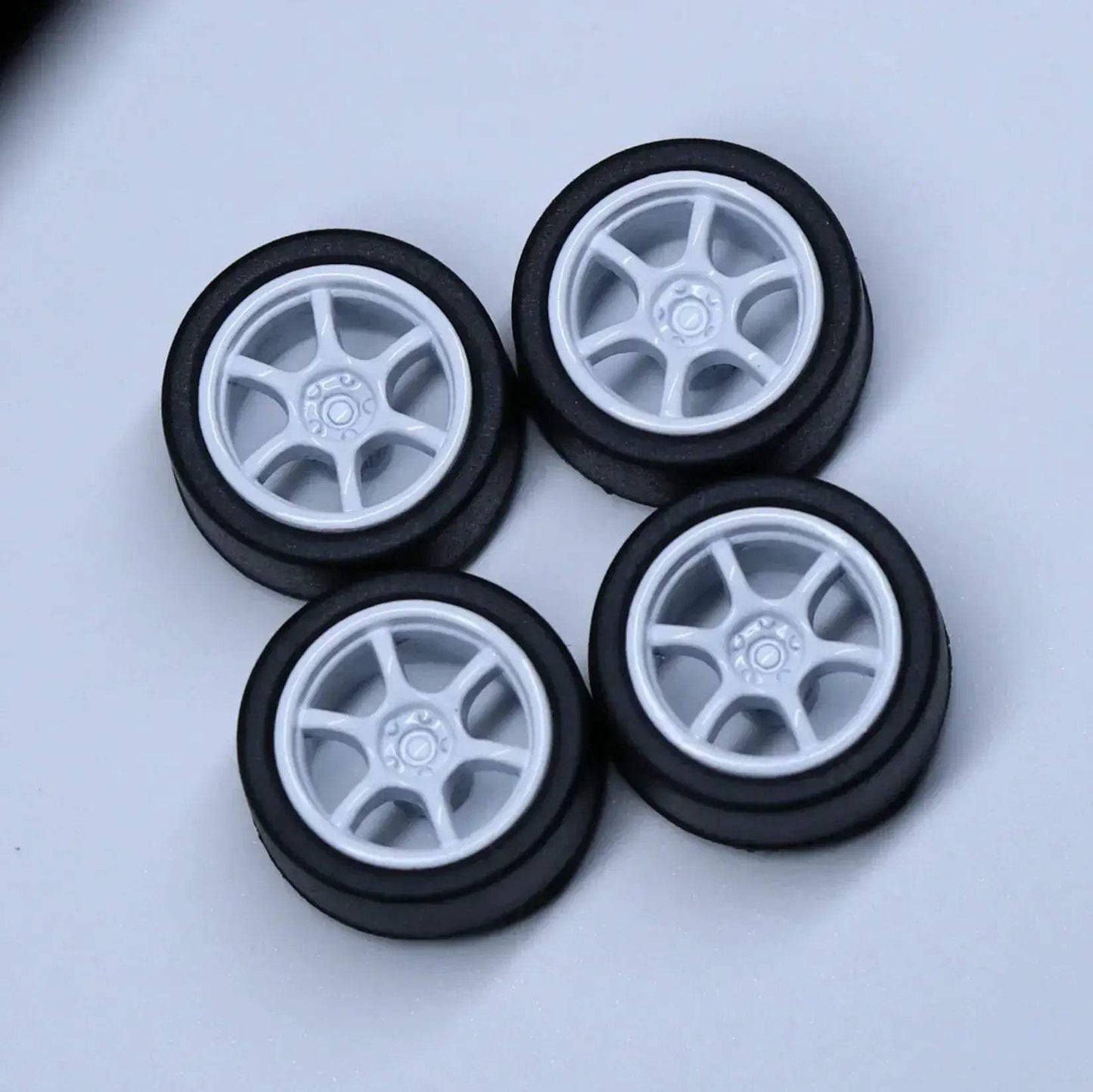 ABS Wheels With Rubber Tires For Scale Model Cars Durable - ToylandEU