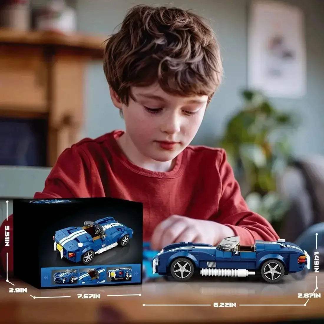 AC Cobra Car Building Blocks Set For Kids Creative Display - ToylandEU