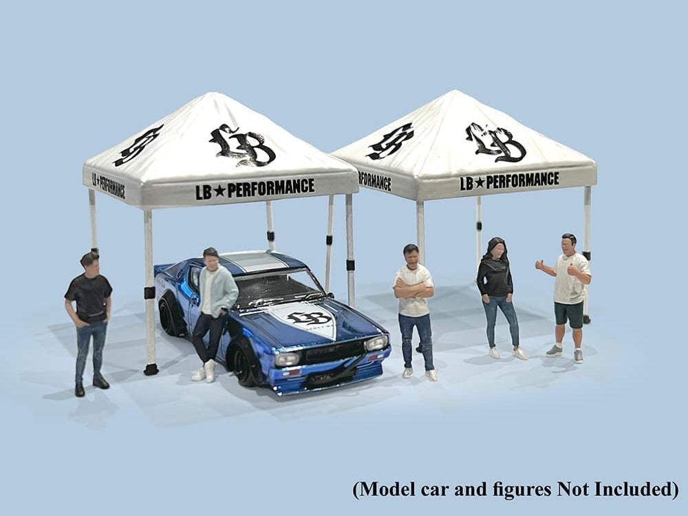 Liberty Walk Canopy 2 Piece Set White | 1/64 Diecast Model Car | American Diorama | Liberty Walk Series