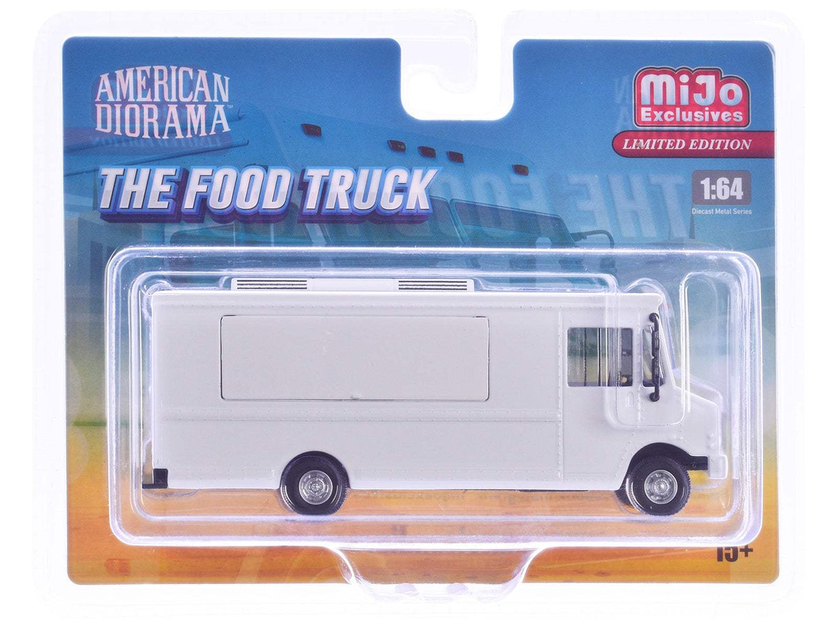 Food Truck Plain White with Graphics | 1/64 Scale Diorama | American Diorama | Collector Quality
