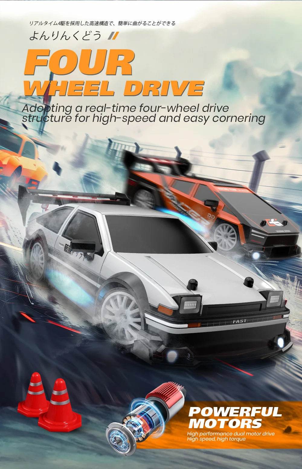 AE86 1/24 RC Drift Remote Control Racing Toy for Boys - ToylandEU