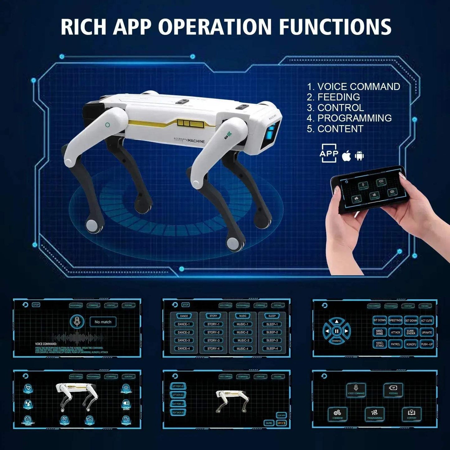 AI Robot Dog With Voice Dialogue Remote Control Dancing - ToylandEU