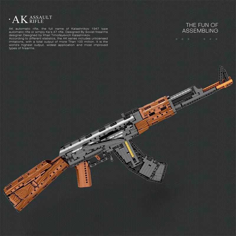 AK47 Assault Rifle Model Building Blocks Military Army Weapon - ToylandEU