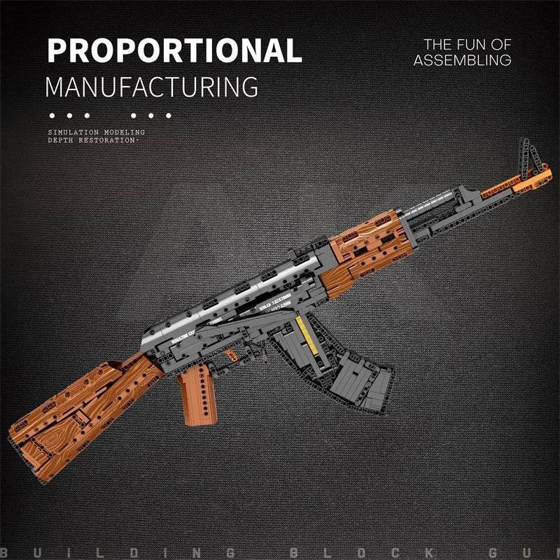 AK47 Assault Rifle Model Building Blocks Military Army Weapon - ToylandEU