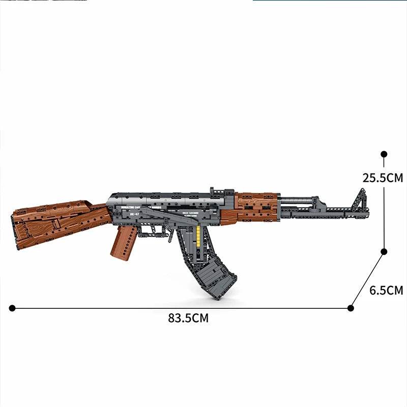 AK47 Assault Rifle Model Building Blocks Military Army Weapon - ToylandEU