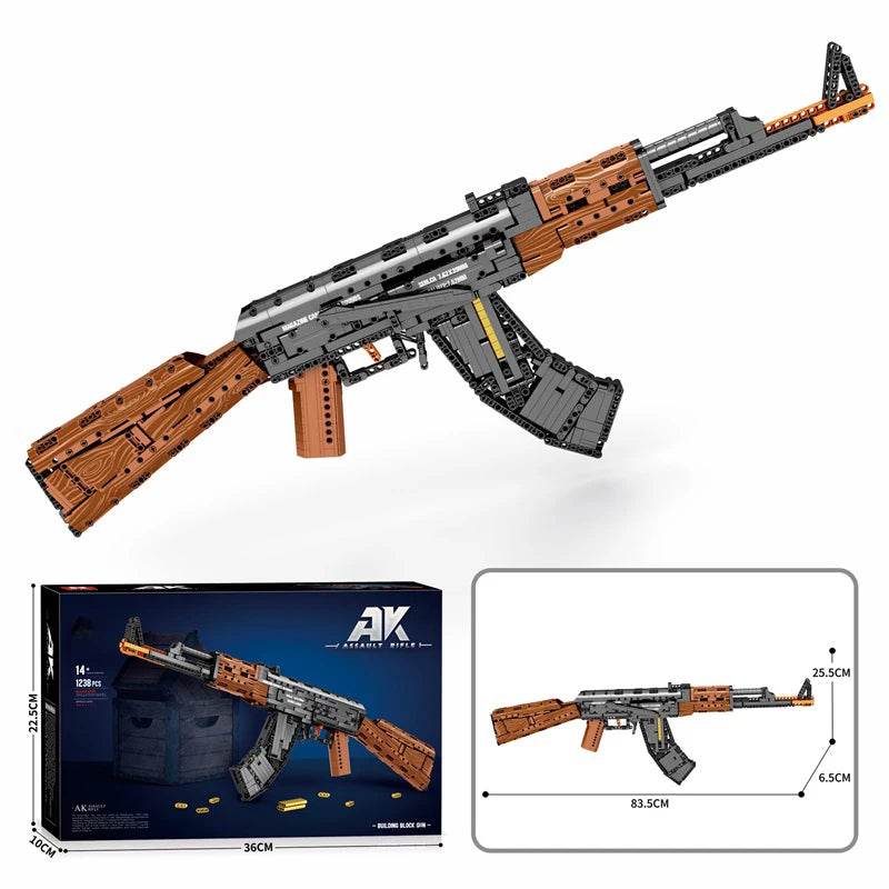 AK47 Assault Rifle Model Building Blocks Military Army Weapon - ToylandEU