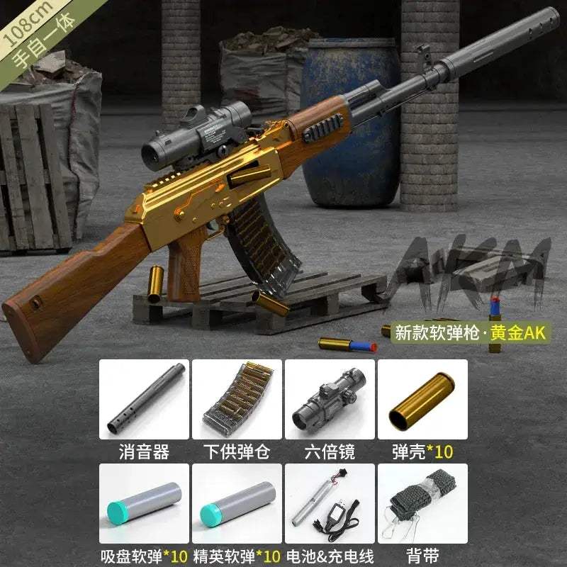AK47 Style Toy Gun Auto Shell Thrower UltraLightweight - ToylandEU