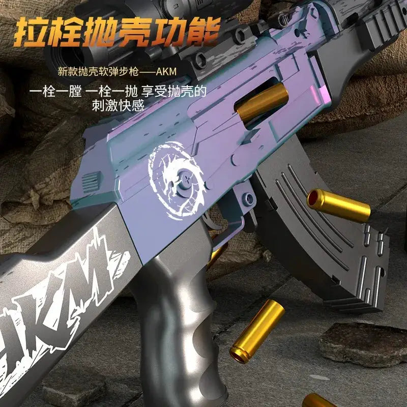 AK47 Toy Gun With Manual Shell Ejection And Soft Bullets - ToylandEU