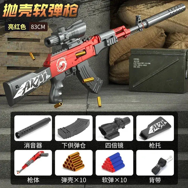 AK47 Toy Gun With Manual Shell Ejection And Soft Bullets - ToylandEU