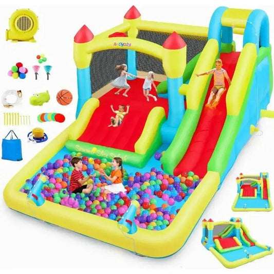  AKEYDIY Inflatable Water Slide Bounce House Pool -  ToylandEU™