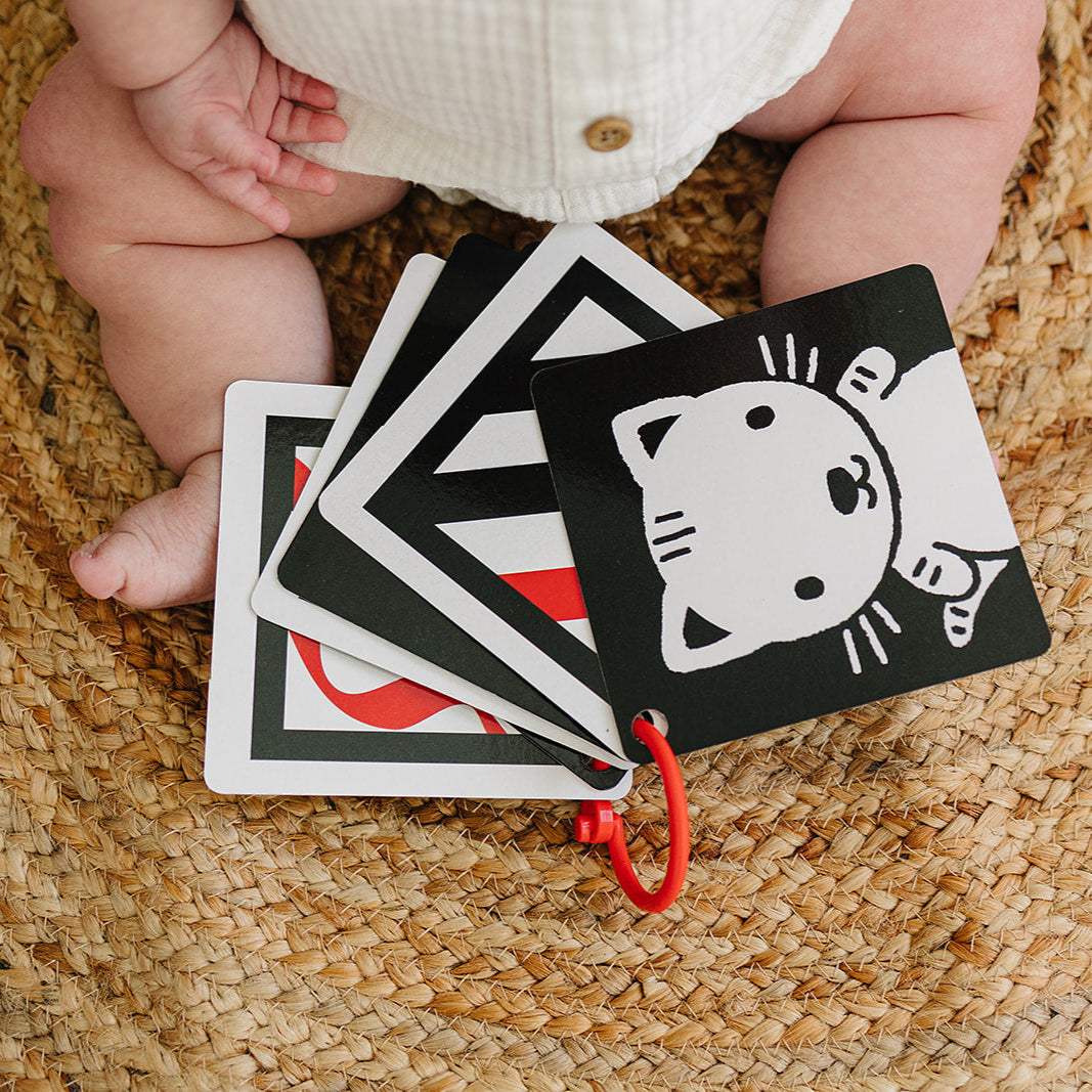 High Contrast Flashcards | Black White Red Patterns | 6 Pack | For Newborns