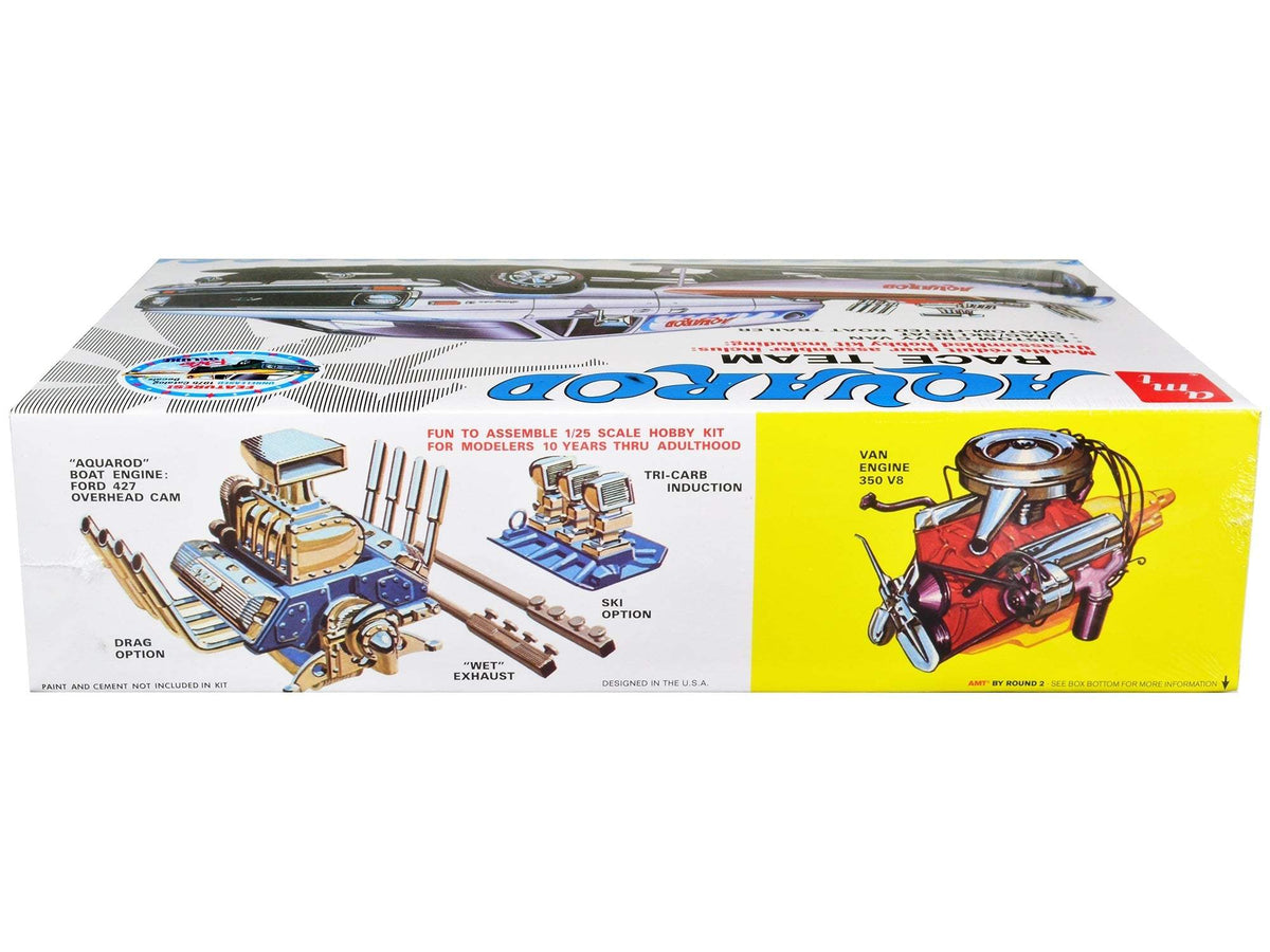 Chevrolet Custom Van with Drag/Ski Boat and Trailer | 1/25 Plastic Model Kit | AMT | Aqua Rod Race Team Series